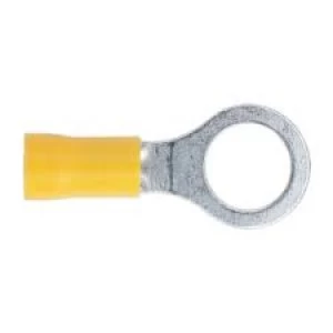Image of Genuine SEALEY YT16 Easy-Entry Ring Terminal Ø10.5mm (3/8) Yellow Pack of 100