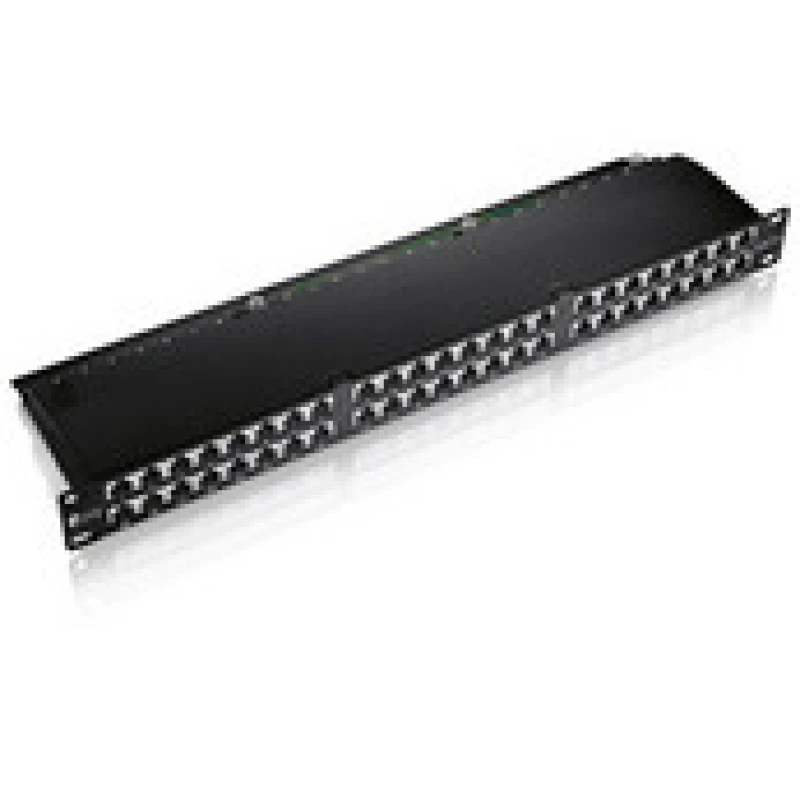 Image of Equip 48-Port Cat.6 Shielded Patch Panel. Black