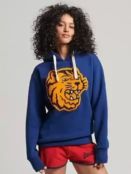 Image of Superdry Vintage Collegiate Hood - Blue Size M/L, Women