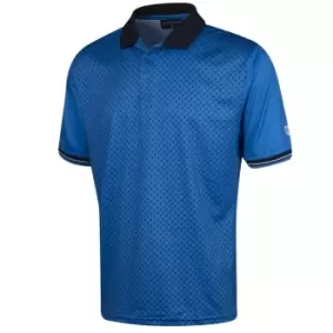 Island Green Diamond Print Polo - Mid Blue - 3XL