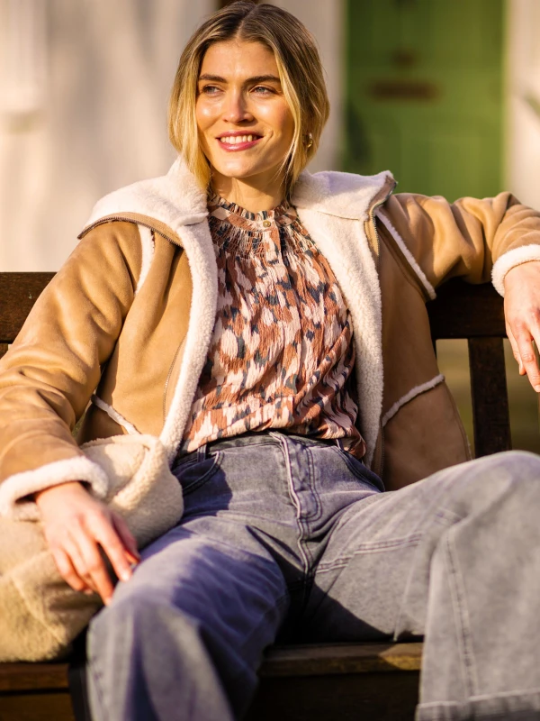 Image of Brakeburn Womens Pine Jacket in Beige Size: 8 Beige Female 8