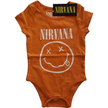 Image of Nirvana - White Smiley Kids 0-3 Months Babywear - Orange