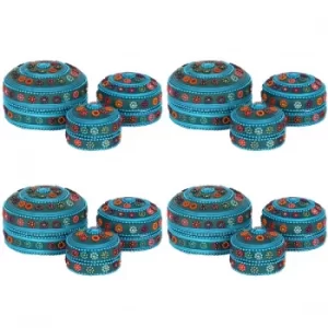 image of Set of 12 Blue Glitter Trinket Boxes