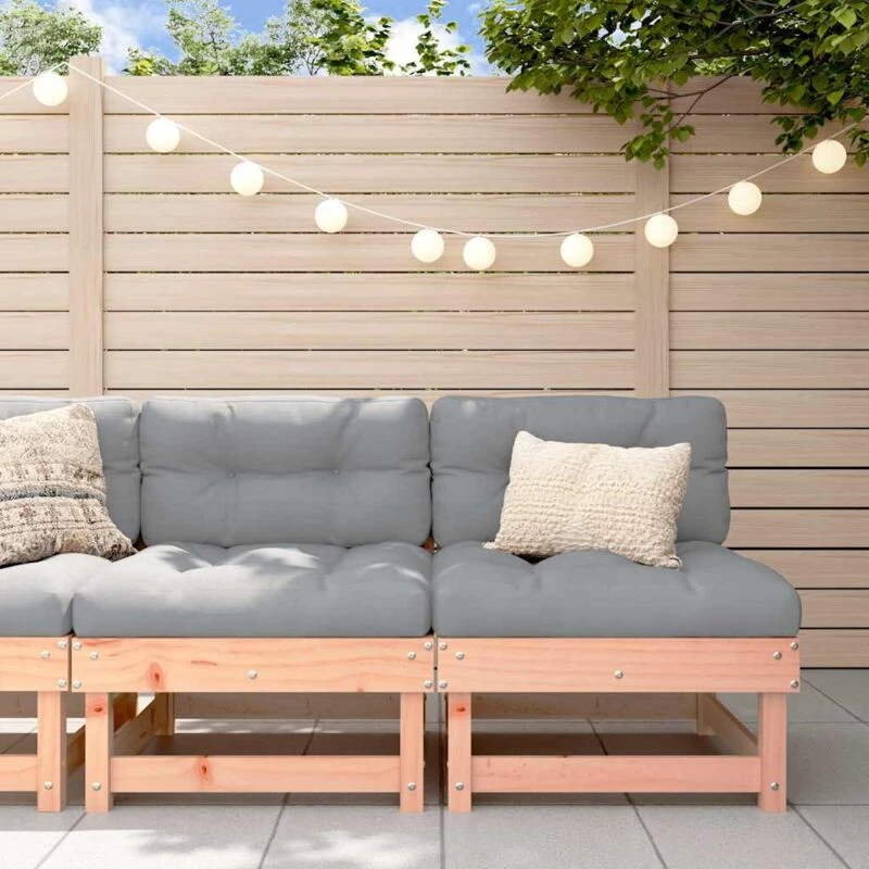 Image of VIDAXL Middle Sofas with Cushions 2 pcs Solid Wood Douglas vidaXL 8720845801847