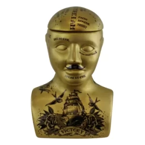 Image of Large Gold Phrenology Head Storage Jar, 30cm