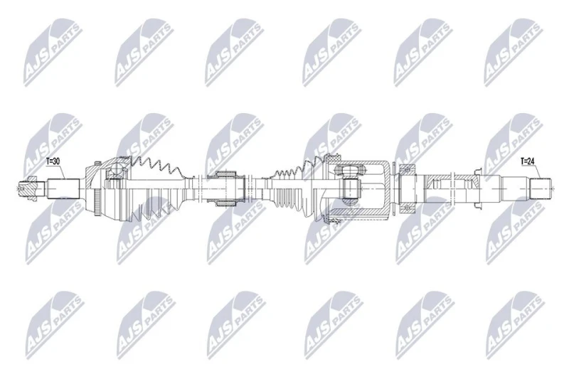 Image of NTY NPW-TY-263 Drive shaft CVT automatic transmission (stepless), Front Axle Right Drive Shaft (13)