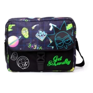 image of RICK & MORTY Space All-Over Print with Flock Print Messenger Bag, Multi-colour (MB071280RMT)