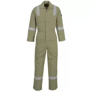 image of Portwest - FR21KHRXL - sz XL Flame Resistant Super Light Weight Anti-Static Coverall 210g - Khaki - Khaki