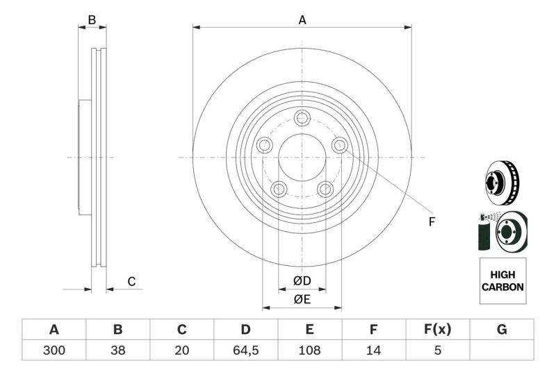 Image of Brake disc Bosch 0 986 479 F67