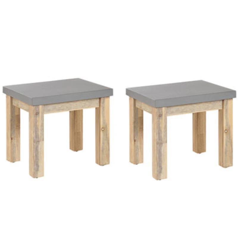 Image of Beliani Set Of 2 Garden Chairs Ostuni Concrete Grey