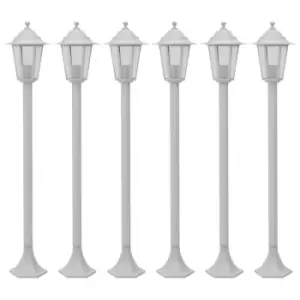 Image of Vidaxl Garden Post Lights 6 Pcs E27 110cm Aluminium White