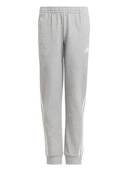 image of adidas Junior Girls 3-Stripes Pant - Grey/White, Size 11-12 Years