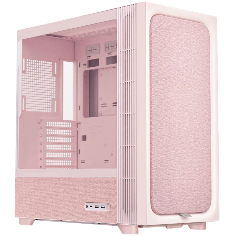 Image of TRYX FLOVA F50 Mid Tower PC Case - Pink, Crossflow Cooling Fan, Tempered Glass
