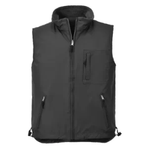 Image of Portwest Mens Fleece Lined Reversible Bodywarmer Black 2XL