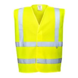 Image of Biz Flame Hi Vis FR Treated Flame Retardant High Vis Vest Yellow 2XL / 3XL