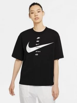 Image of Nike Nsw Swoosh T-Shirt (Curve) - Black