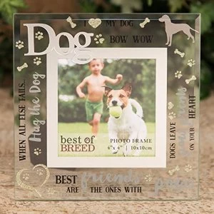 image of 4" x 4" - Best of Breed Glass Photo Frame - Dog