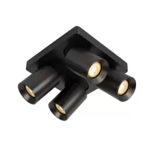 image of Nigel Modern Ceiling Spotlight - LED Dim to warm - GU10 - 4x5W 2200K/3000K - Black Steel