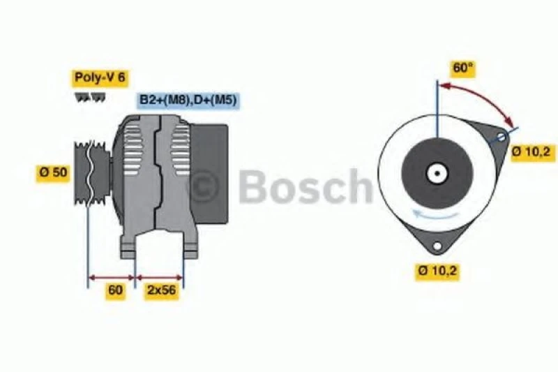 Image of Alternator Bosch 0 986 042 750