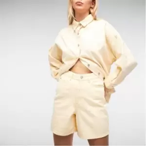 Missguided Longline Mom Shorts - Cream