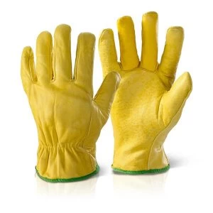 Image of Click2000 Quality Lined Drivers Gloves Yellow L Ref QLDGL Pack 10 Up
