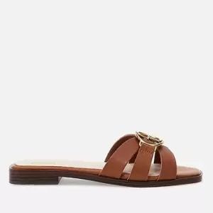 image of Guess Womens Symo Leather Mules - Cognac - UK 4