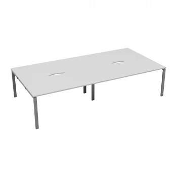 image of CB 4 Person Bench 1400 x 800 - White Top and Silver Legs