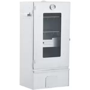 Image of vidaXL BBQ Oven Smoker with 1kg Wood Chips 44.5x29x83cm - Silver
