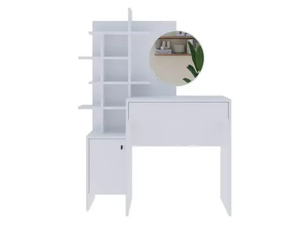 Image of GFW Freyja White 1 Drawer Dressing Table with Mirror