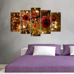 Image of 5PMDFNOEL-5 Multicolor Decorative MDF Painting (5 Pieces)
