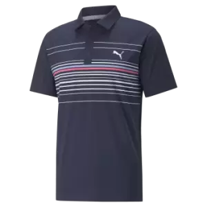 image of Puma 2022 Mattr Canyon Polo - Navy Blazer/Chalk Pink - L