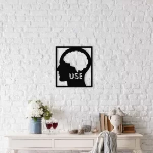 Image of Use Your Mind Black Decorative Metal Wall Accessory