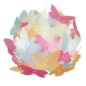 image of Butterfly Multi-Coloured Pendant Shade