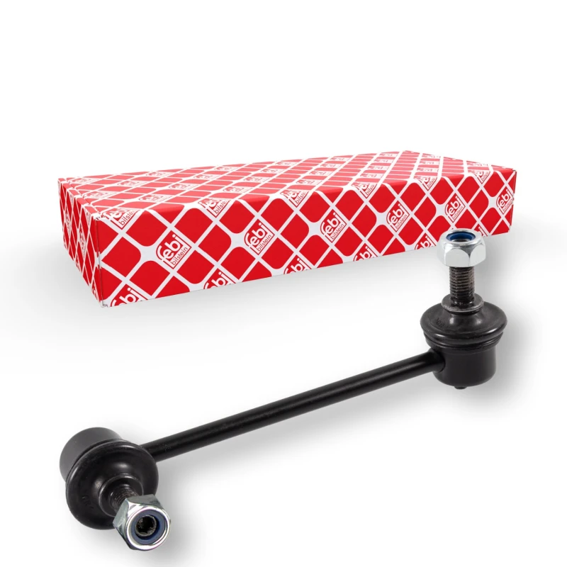 Image of FEBI BILSTEIN 21875 Anti-roll bar link OE Turbo NEW, Front Axle Left Steel Link Stabiliser (3229)
