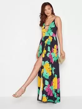 Image of Long Tall Sally Long Tall Sally Plunge Strappy Dress, Yellow, Size 10, Women