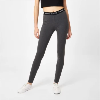 image of Jack Wills Redbrook Logo Waistband Leggings - Charcoal