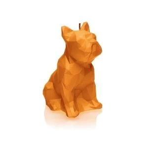 Image of Orange Low Poly Bulldog Candle
