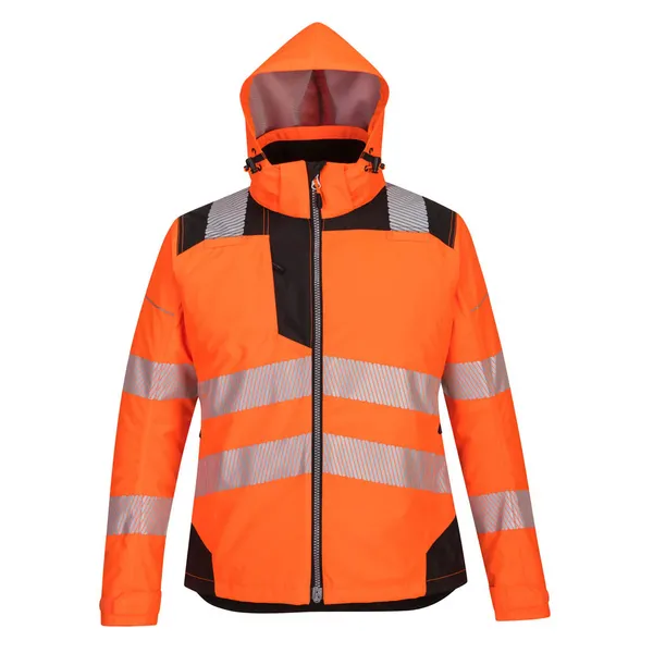 Image of Oxford Weave 300D PW3 Womens Class 2 Hi Vis Jacket PW382OBRL Colour: Orange / Black