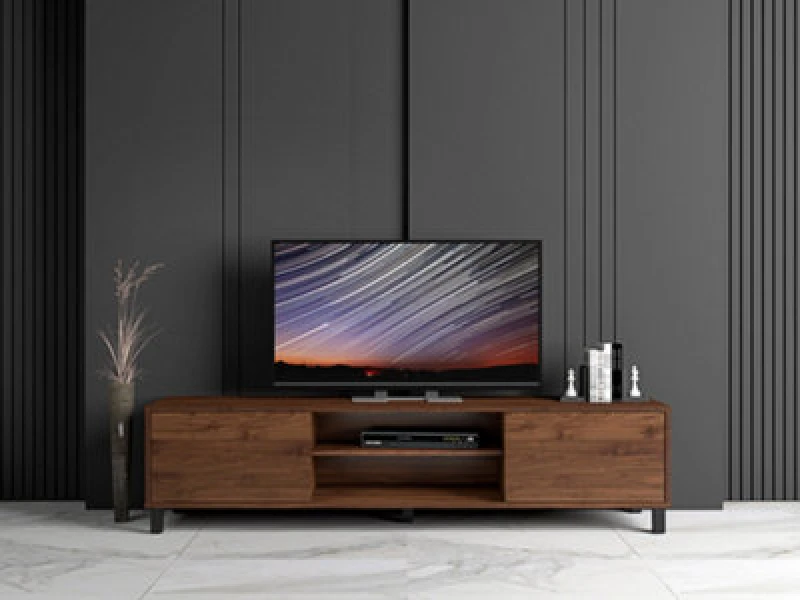 Image of Kudl TV Cabinet 1.6M - Dark Oak, Brown ELV91001TV12