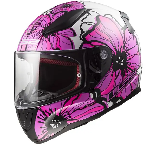 Image of LS2 FF353 Rapid II Poppies Pink 06 Full Face Helmet Size XS
