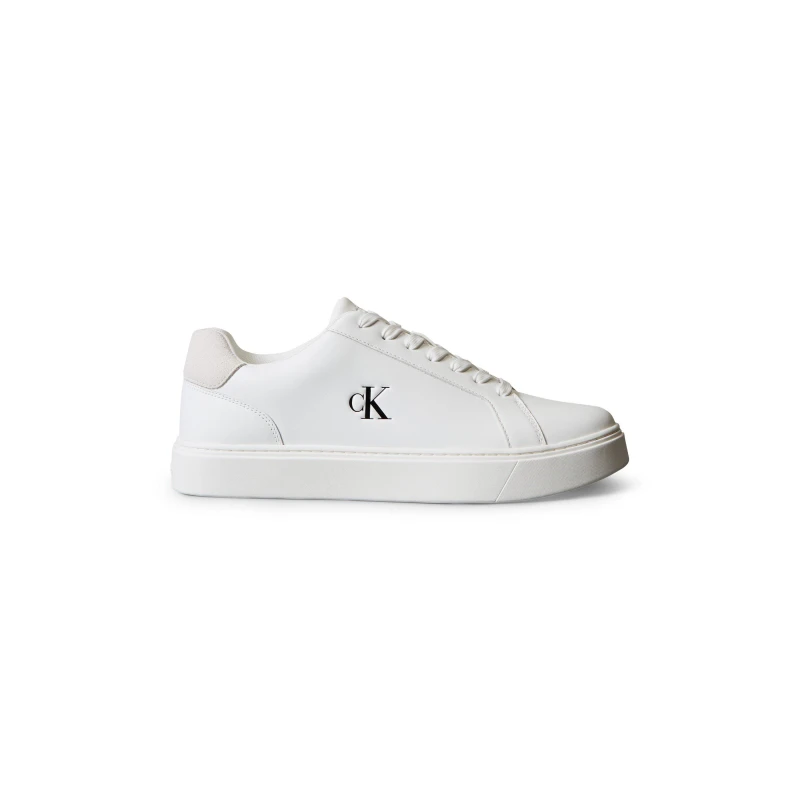 Image of Calvin Klein Mens Leather Classic Cup Low-Top Trainers White/White male 7 (41)