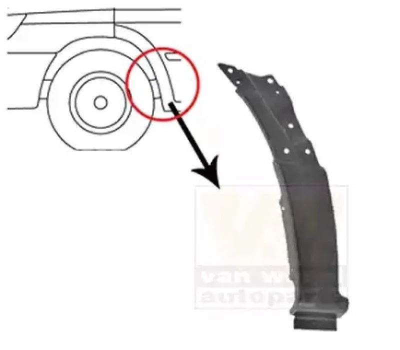 Image of VAN WEZEL 3077653 Fender Left Front Wing (449)