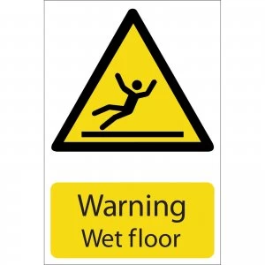 Image of Draper Warning Wet Floor Sign 200mm 300mm Standard