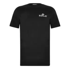 image of Replay Small Logo T-Shirt - Black