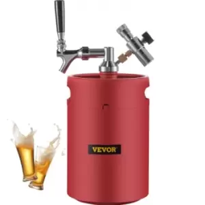 image of VEVOR Beer Growler Tap System, 170Oz Mini Keg, 5L Pressurized Beer Growler, 304 Stainless Steel Mini Keg Growler, Comes with Dual Pressure Display CO2