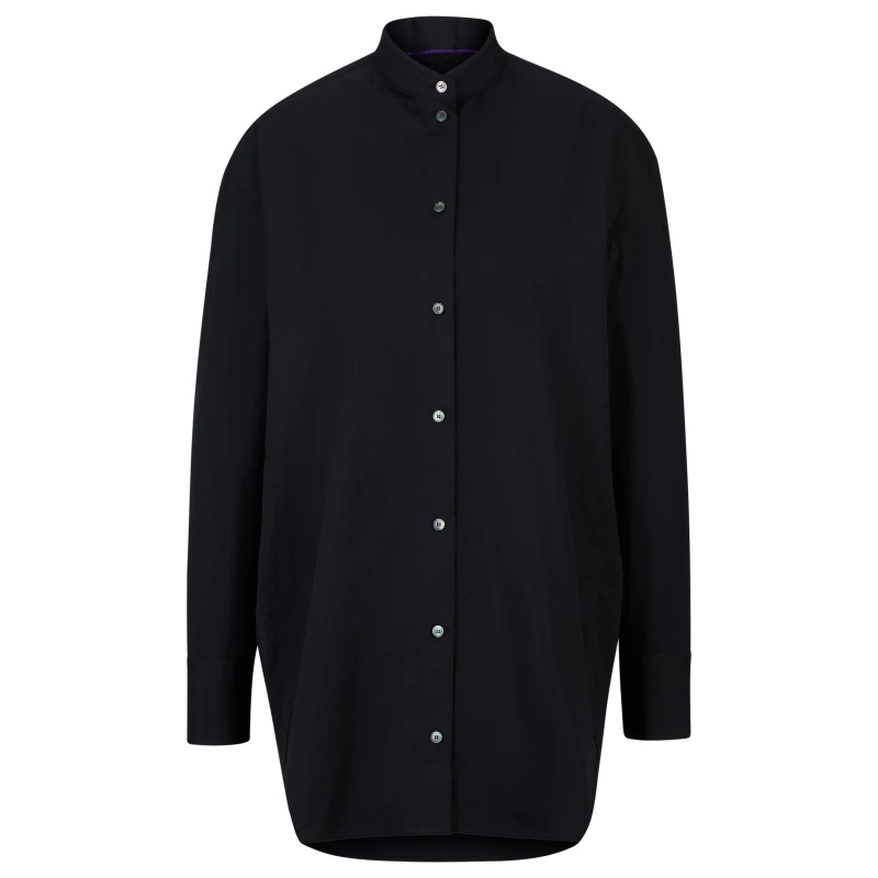 Image of Boss Womens Boltera Long Sleeve Long Blouse Black female 4 (XXS)