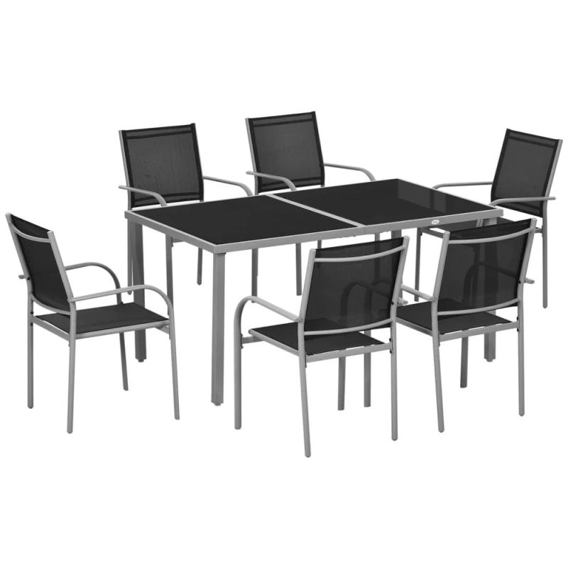 Image of Outsunny 7 Piece Garden Dining Set - Outsunny 5056725395346
