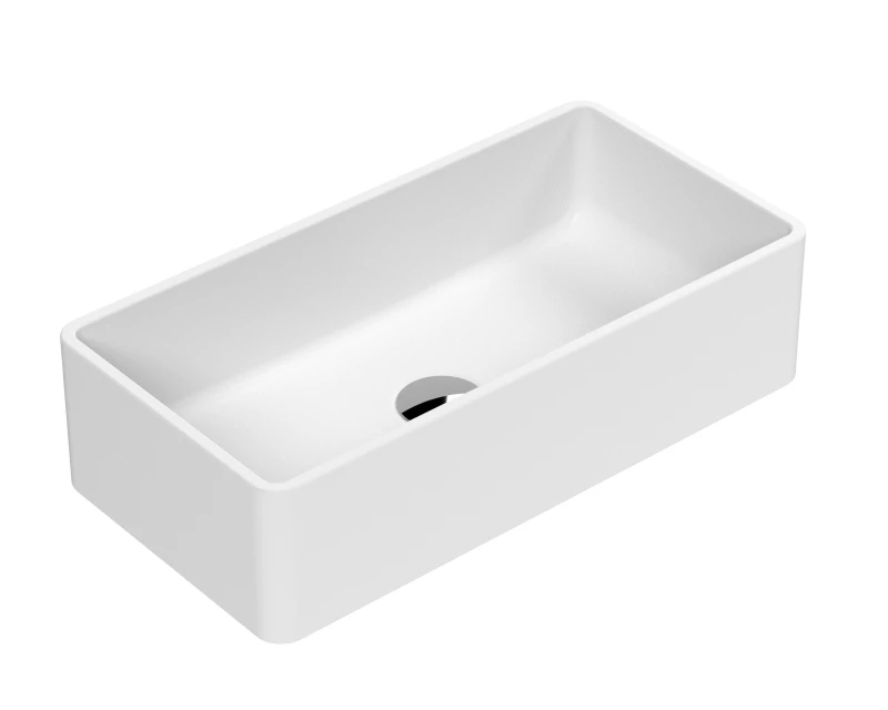 Image of Balterley Countertop Vessel Basin for Modern Bathroom Vanity, Matt White, 465mm in White White Unisex