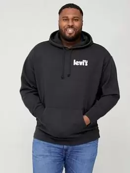 image of Levis Big & Tall Small Logo Overhead Hoodie - Black, Size 3XL, Men