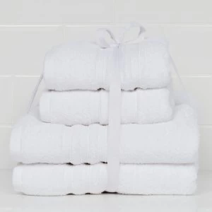 image of Catherine Lansfield 4 Piece Zero Twist Towel Bale - White